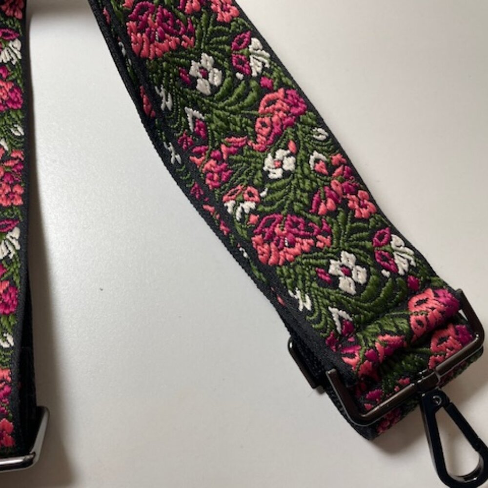 Floral Woven Purse Strap New